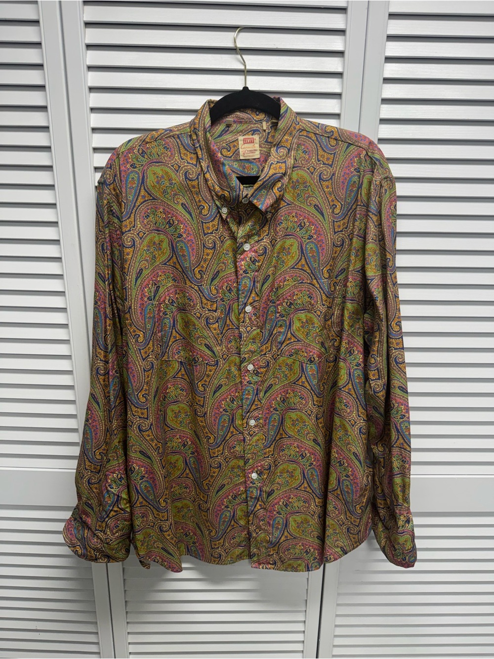 Levi's Paisley Button-Down Shirt — Green, Gold, Pink, Blue, Purple - Picture 7 of 13